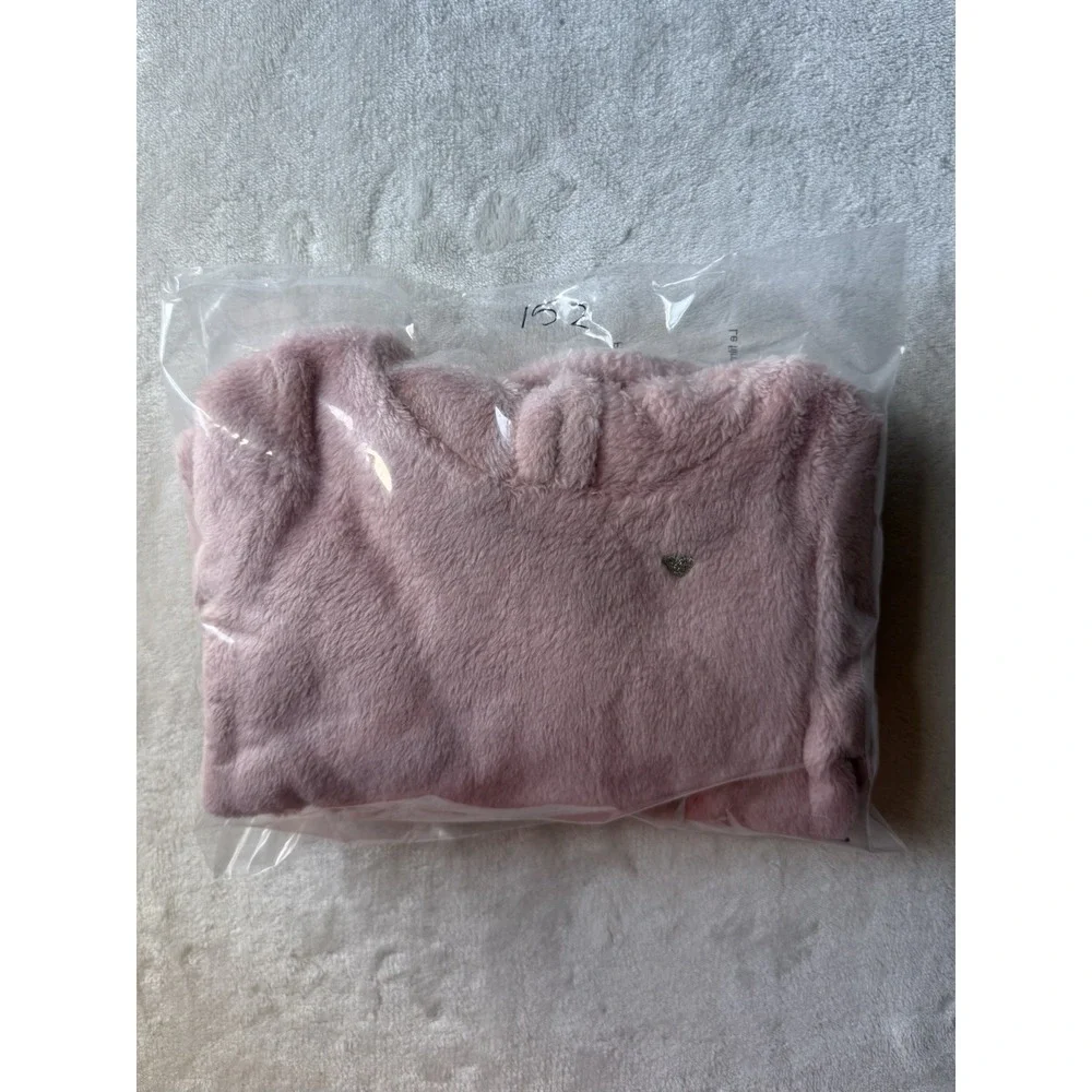 CARTER'S LOT OF 2- Pink Faux Fleece Fur hoodie & White‎ Button Up top 18 Months